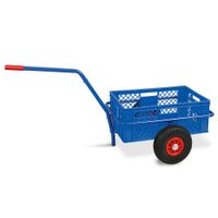 Handwagen mit Kunststoffkorb, H 240 mm, blau, LxBxH 1250x640x660 mm, Tragkraft 200 kg