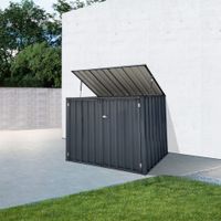 2er Mülltonnenbox mit aufklappbarem Dach, ca. 158 x 108 x 134 cm  - Anthrazit