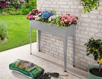 Metall-Hochbeet, ca. 100 x 40 x 80 cm - Grau