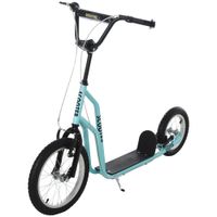 Kinderroller Scooter Tretroller mit Kickboard und Luftreifen16/12 Zoll Blau