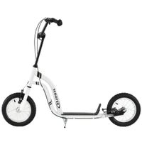 Kinderroller Scooter Tretroller Cityroller mit Kickboard und Luftreifen 12 Zoll Weiß