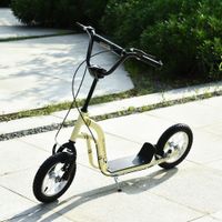 Kinderroller Scooter Kickboard mit Luftreifen, Beige