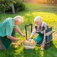 Kniebank Klappbarer Gartenhocker 2-in-1 Kniehilfe mit Werkzeugtasche EVA-Schaumstoff 58 x 28 x 49 cm