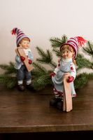 Winterkinder mit Skiern, 2er Set