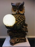 OWL on TRUNK W/BALL, with batterybox for outdoor
