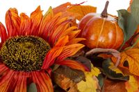 Tischläufer Herbst Blumen mit LED, aus Polyester