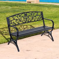 Gartenbank Sitzbank Bank Metall Gartenmöbel 2-Sitzer Schwarz