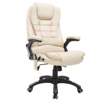 Bürosessel mit 6 Punkt Vibrations Massage mit Wärmefunktion drehbar beige