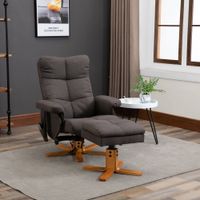 Massagesessel mit Fußhocker Relaxsessel Heizfunktion 145°-Neigung Polyester Braun