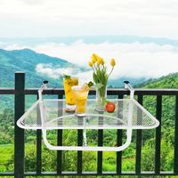Balkonhängetisch Gartentisch viereckig höhenverstellbar Metall