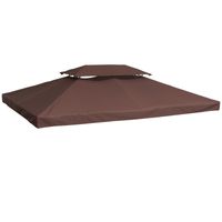 Ersatzdach für Metall-Gartenpavillon 3x4 Partyzelt Dach Kaffee