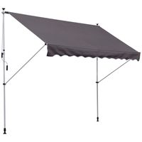 Markise Klemmmarkise Faltarm Handkurbel Balkon 3 x 1,5 m Alu Grau