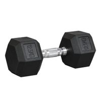Gummi-Hantel Fitness Hantel Kurzhantel für Trainingsraum schwarz 12,5 KG