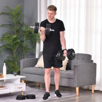 Kurzhantel Set 30KG Hantelset mit Hantelscheiben für Zuhause Schwarz Krafttraining