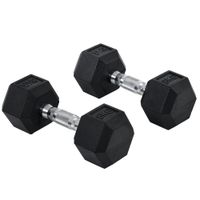 2er-Set Gummi-Hantel Fitness Hantel Kurzhantel für Trainingsraum schwarz 8 KG