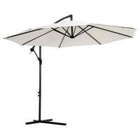 Sonnenschirm Regenschirm abnehmbar Ampelschirm Kurbelschirm Creme