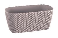 Strickoptik-Balkon-Pflanzkasten ca. 39,5 x 18 x 14,5 cm - Mocca