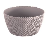 2er-Set Strickoptik-Blumentopf, ca. 3,8 Liter - Mocca 