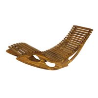 Ergonomische Schwungliege aus Akazienholz - FSC zertifiziert, ca. 150 x 60 x 66/95 cm