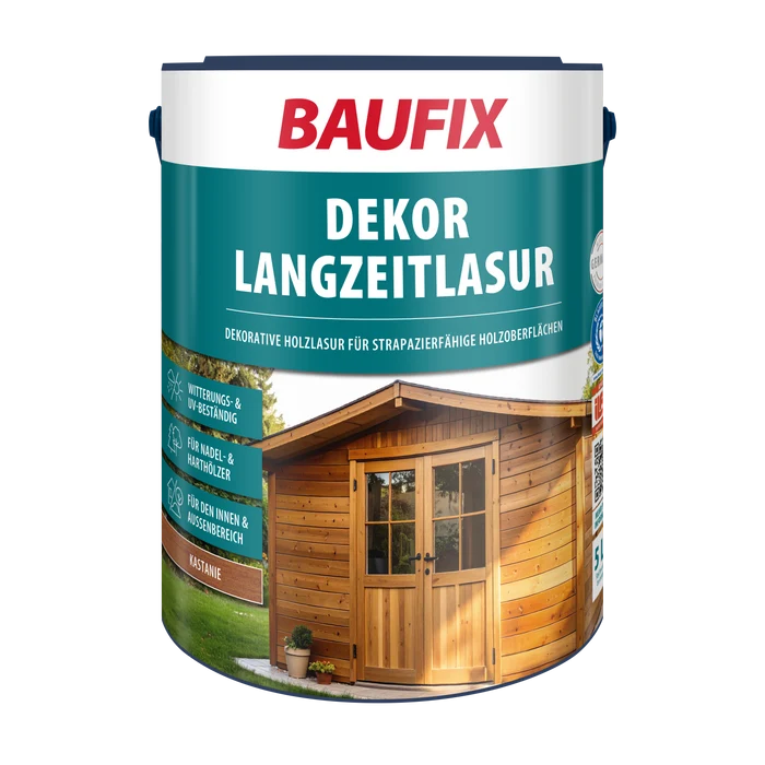Baufix Dekor-Langzeitlasur, kastanie 2er Set