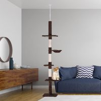 Kratzbaum mit Sisalsäulen Deckenhoch höhenverstellbar, Braun, 40 x 34 x 230-260 cm