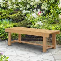 Gartenbank 2-Sitzer Sitzbank Gartenmöbel Rustikale Bank Massivholz Natur 110 x 38 x 35 cm