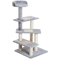 Katzenkratzbaum Treppe 5 Schichten Beige Grau 48 x 48 x 99,5 cm (LxBxH)