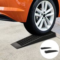 HOMCOM 2 Auffahrrampe Schwellenrampe Bordsteinrampe Gummirampen PP Schwarz 70 x 20 x 8 cm