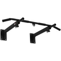 Klimmzugstange pull up bar Wandmontage Reckstange mit Ösen für Boxsack Stahl Schwarz ca. 93,5 x 65 x 17 cm