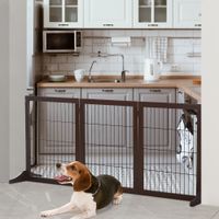Absperrgitter für Hunde Kiefernholz Braun 185 x 36 x 71 cm