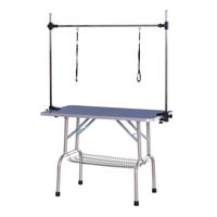 Tierpflegetisch mit Unterkorb höhenverstellbar klappbar Edelstahl Metall Blau 107 x 60 x 170 cm