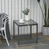 Gartentisch Garten Beistelltisch Tisch Gartenmöbel Polyrattan Hartglas