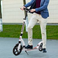 Kinderscooter Kickscooter mit Stoßdämpfung Tretroller Weiß 92,5 x 37,5 x 87-101,5 cm