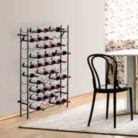 Weinregal Weinständer Flaschenregal 60 Flaschen Wandbefestigung Metall Schwarz