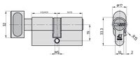 Profil-Knaufzylinder - V55 30/30 mm - Verschiedenschließend