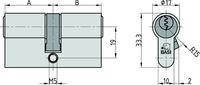 Profil-Doppelzylinder - V50 40/40 mm - Gleichschließend Nr. 10 - Not- und Gefahrenfunktion
