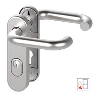 FS-Drücker-Schutzbeschlag - SB/FS 2200K - ES1 - ZA - Kurzschild rund - Edelstahl