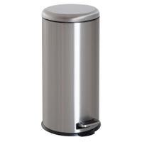 Treteimer mit Inneneimer Pedal-Mülleimer Klappdeckel Abfallsammler Edelstahl Silber 30L