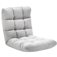 Bodenstuhl 3-in-1 Klappbar Bodensessel mit Rückenlehne 13 Positionen Verstellbare Klappliege Sitzkissen Grau Metall Schaumstoff 55 x 71 x 53,5 cm