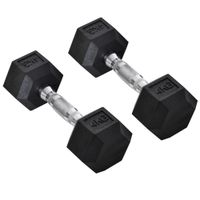 2er-Set Gummi-Hantel 4 KG Fitness Hantel Kurzhantel für Trainingsraum Büro sechseckige Form Metall Gummi Schwarz