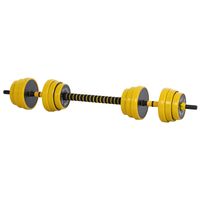 25 kg Hantel & Langhantel Einstellbare ergonomische 3-in-1 Hantelset Gelb+Schwarz