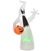 Aufblasendes Spuk Gespenst Halloween Dekoration LED beleuchtet Weiß