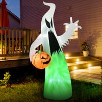 Aufblasendes Spuk Gespenst Halloween Dekoration LED beleuchtet Weiß