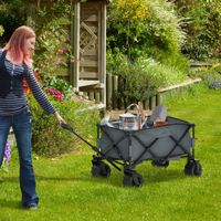 Faltbarer Bollerwagen 360° bis 20 kg Tragkraft Metall Oxford Dunkelgrau 108 x 53 x 59-89 cm