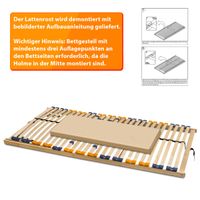 Lattenrost MULTIRA 28 Federleisten Kopfteil verstellbar 140 x 200 cm