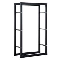 HOMCOM Kaminholzständer Kaminholzablage Feuerholzregal 100kg Stahl Schwarz L60 x B25 x H100 cm