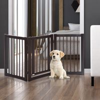 Absperrgitter für Hunde Schutzgitter Hundegitter Türschutzgitter Dunkelbraun 155 x 1,5 x 76 cm
