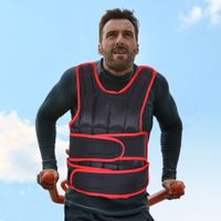 20 kg Trainingsweste Gewichtsweste mit doppelten Gurten Oxford Metall Schwarz+Rot 40 x 59 cm