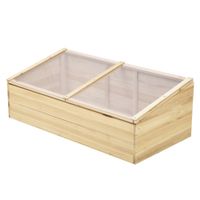 Gewächshaus Holz Frühbeet Frühbeetkasten Natur Tanne PC-Platte 100 x 50 x 35 cm