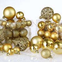 Weihnachtsbaumkugeln 100 tlg 3/4/6cm gold